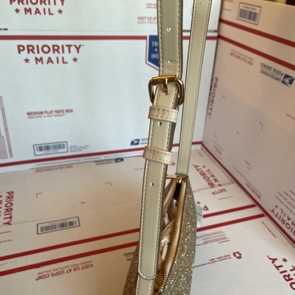 Cross Body Bag Cross Body Purse Gold Glitter NWT - Picture 14 of 16